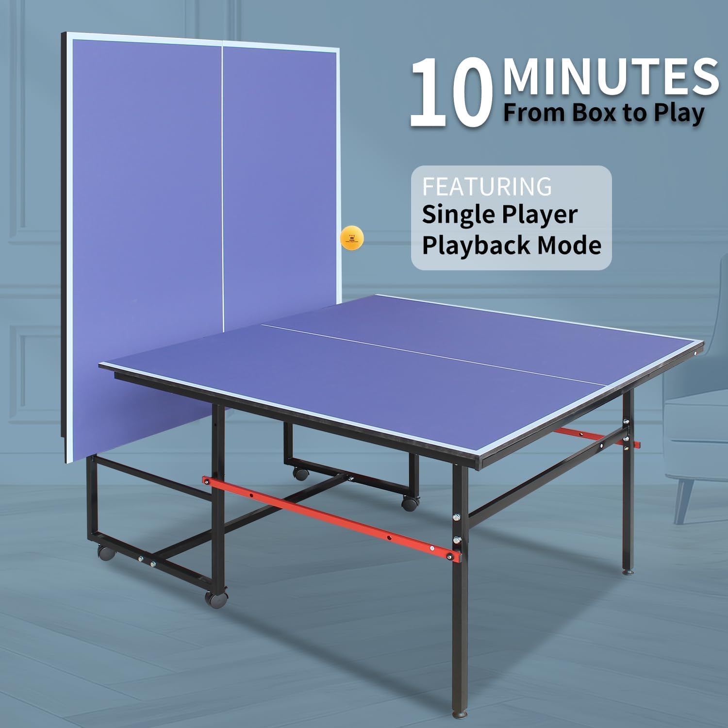 8 ft Portable Ping Pong Table， - Table Tennis Olympics 评论和价格